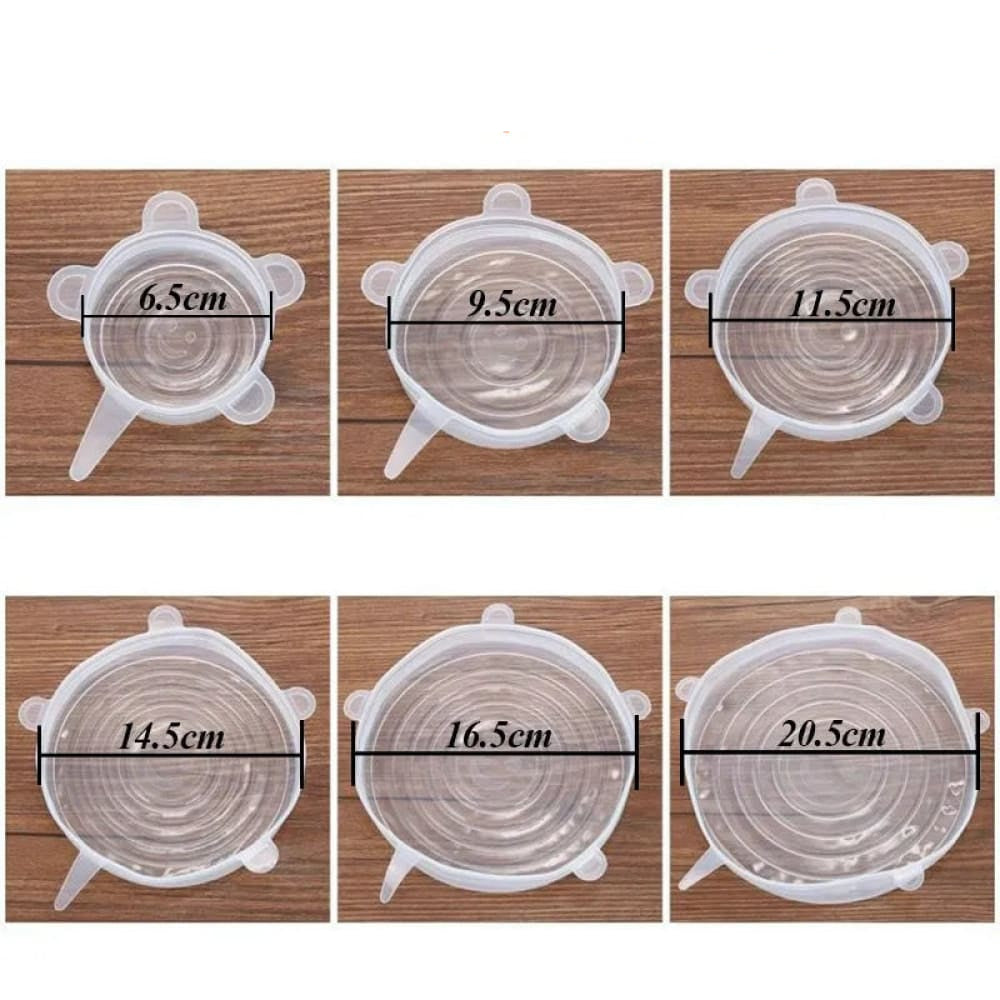 PACK OF 6 SILICONE LIDS