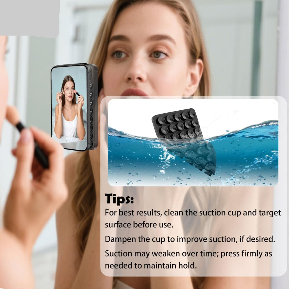 UNIVERSAL SUCTION PHONE MAT — STRONG GRIP WALL & BACK STICKER